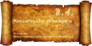 Maszarovits Alexandra névjegykártya
